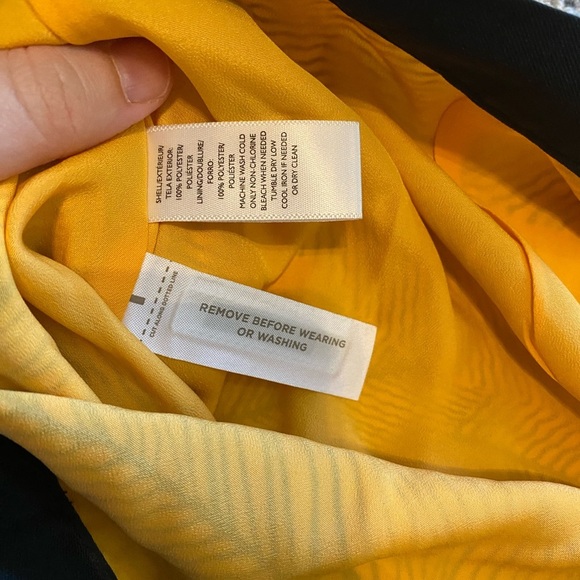 LOFT A-Line Skirt Women Multicolor Ruffled Front Leaf Pattern Size 6 Yellow NEW - Picture 5 of 7